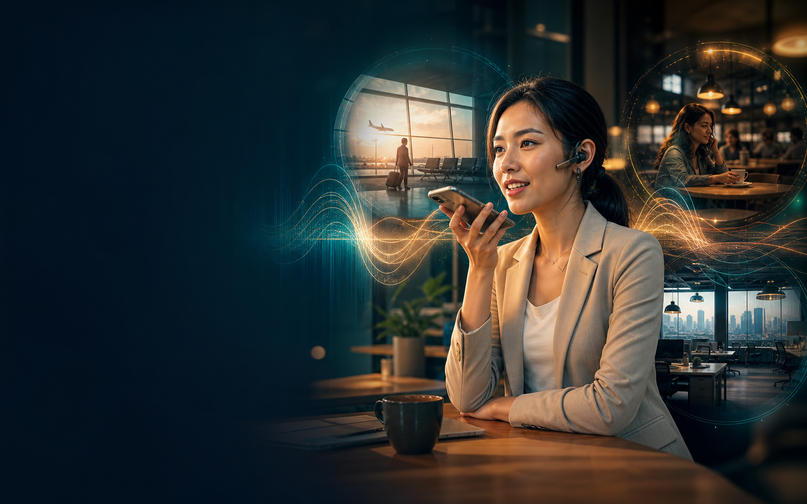 Người bận rộn luyện phản xạ tiếng Anh trong phòng hội thoại AI