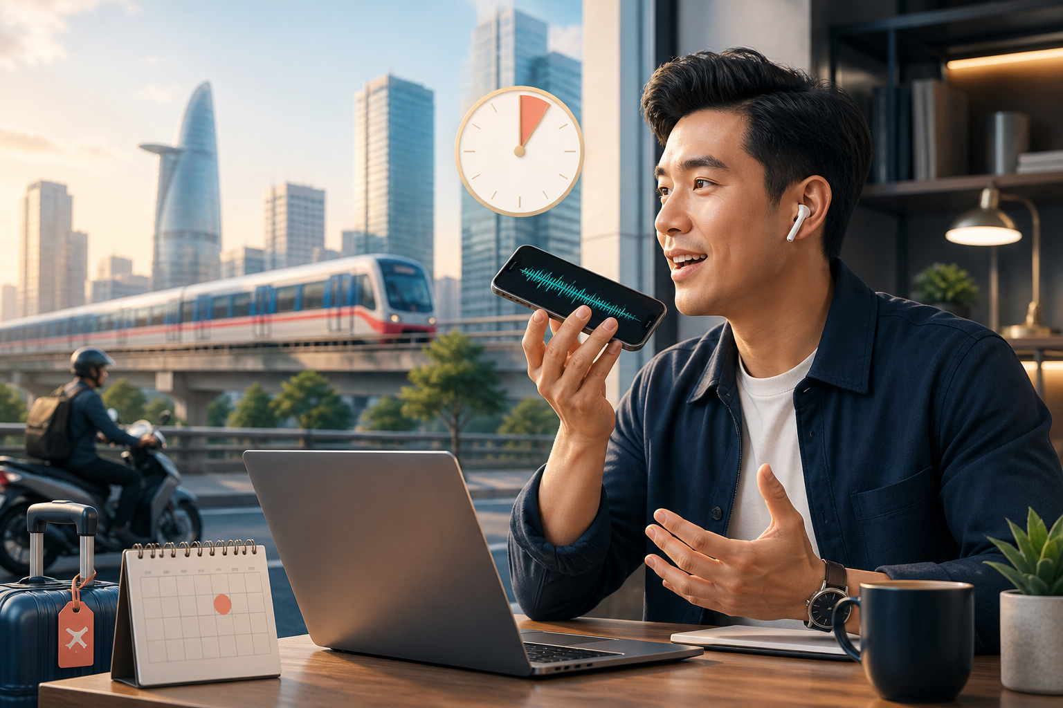 Người đi làm luyện nói tiếng Anh trong thời gian nghỉ ngắn